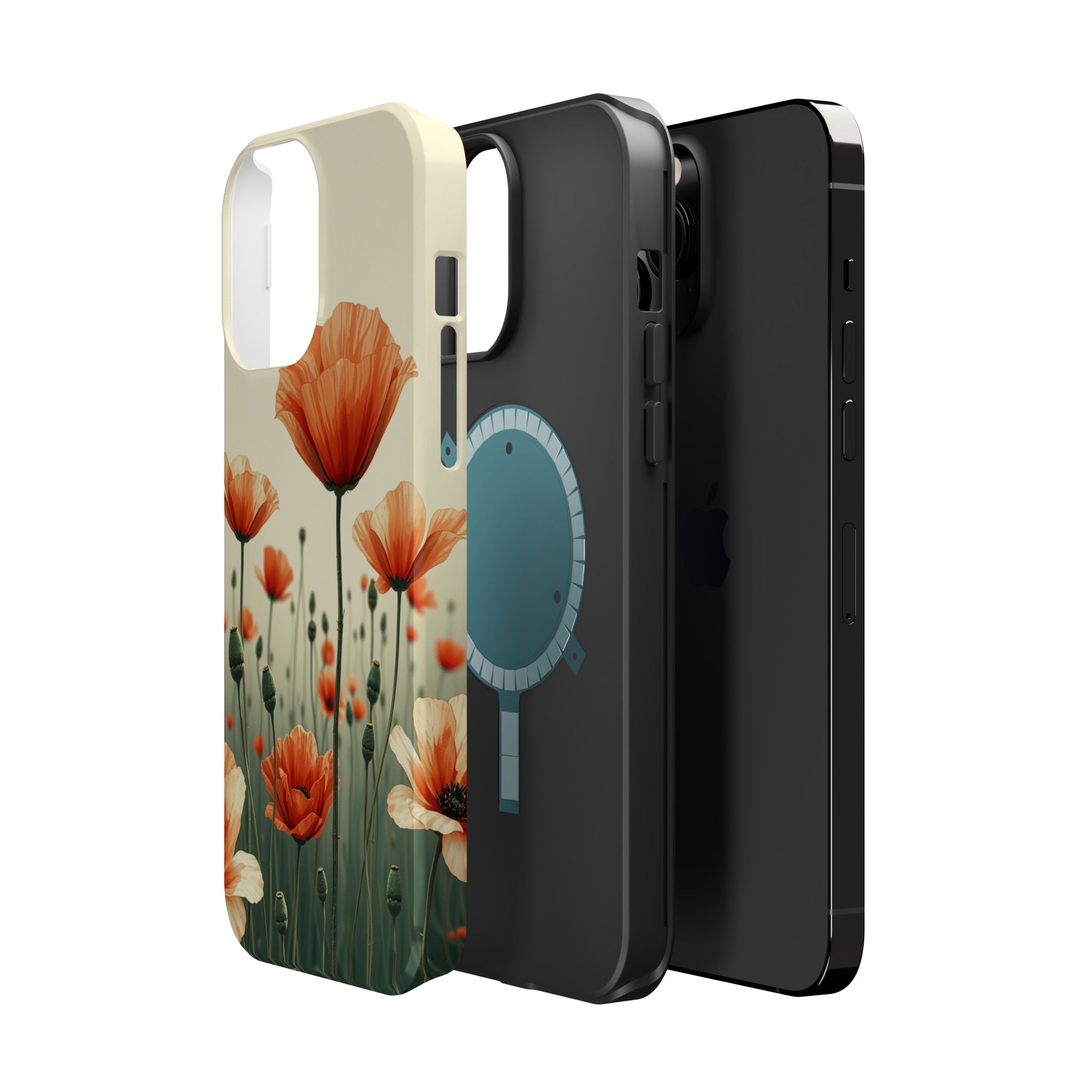 iPhone Sage And Ivory Poppy Field Bold Modern Everyday Snap Case · iPhone Case