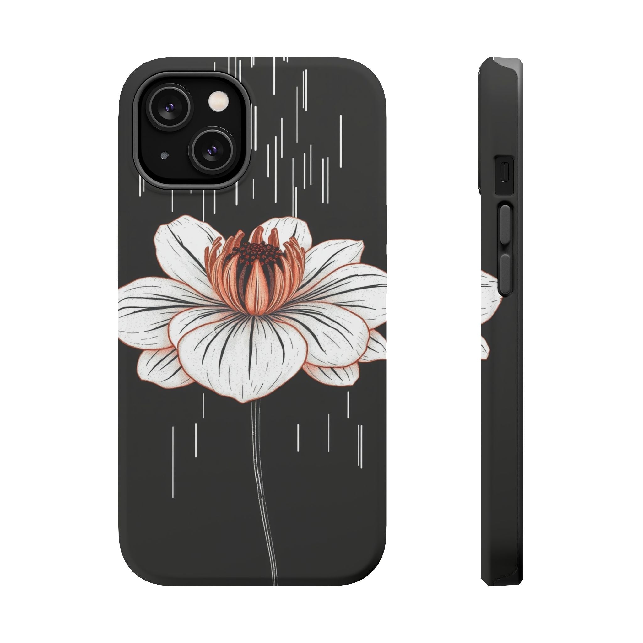 iPhone Spring Shower Bloom Minimalist Line Art Soft Finish Everyday · iPhone Cas