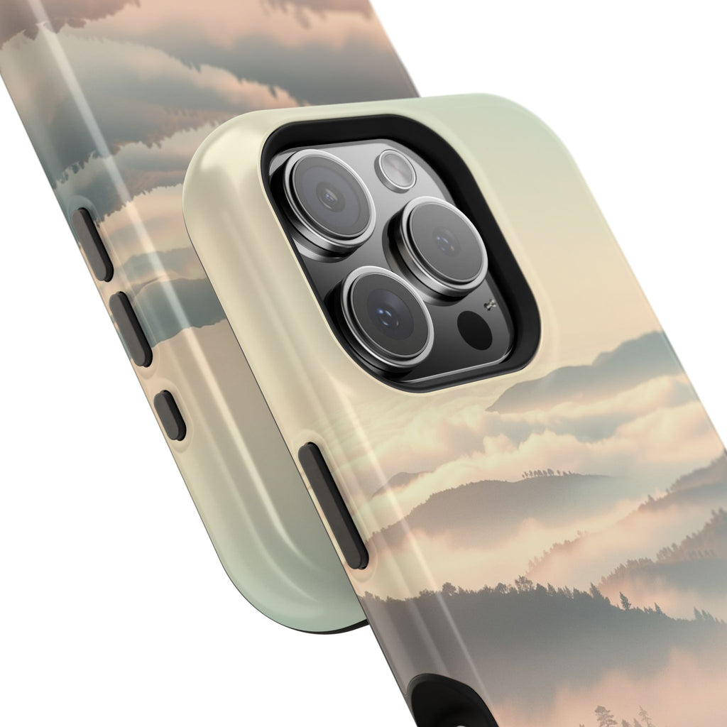 iPhone Mint And Blush Fog Rolling Over Hills Slim iPhone Everyday · iPhone Case