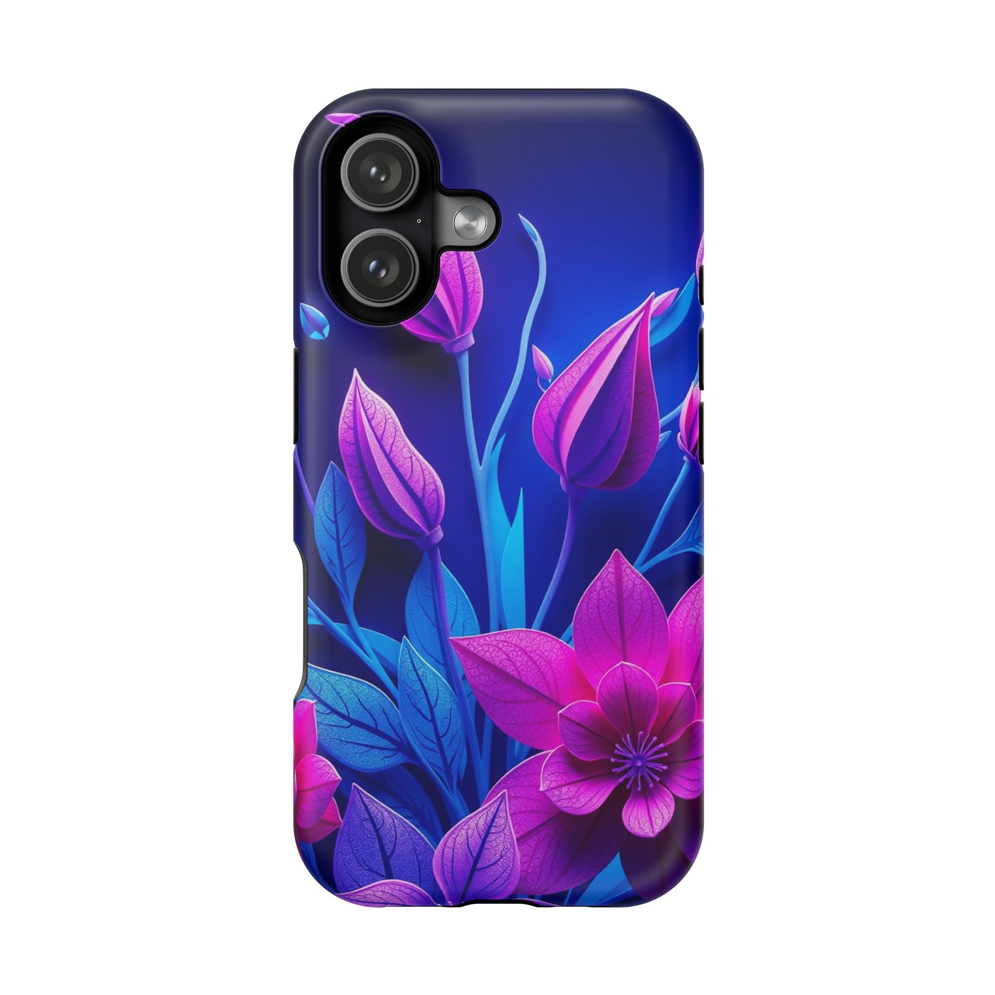iPhone Neon Floral Paper Cut Art Bold Modern Everyday Snap Case · iPhone Case