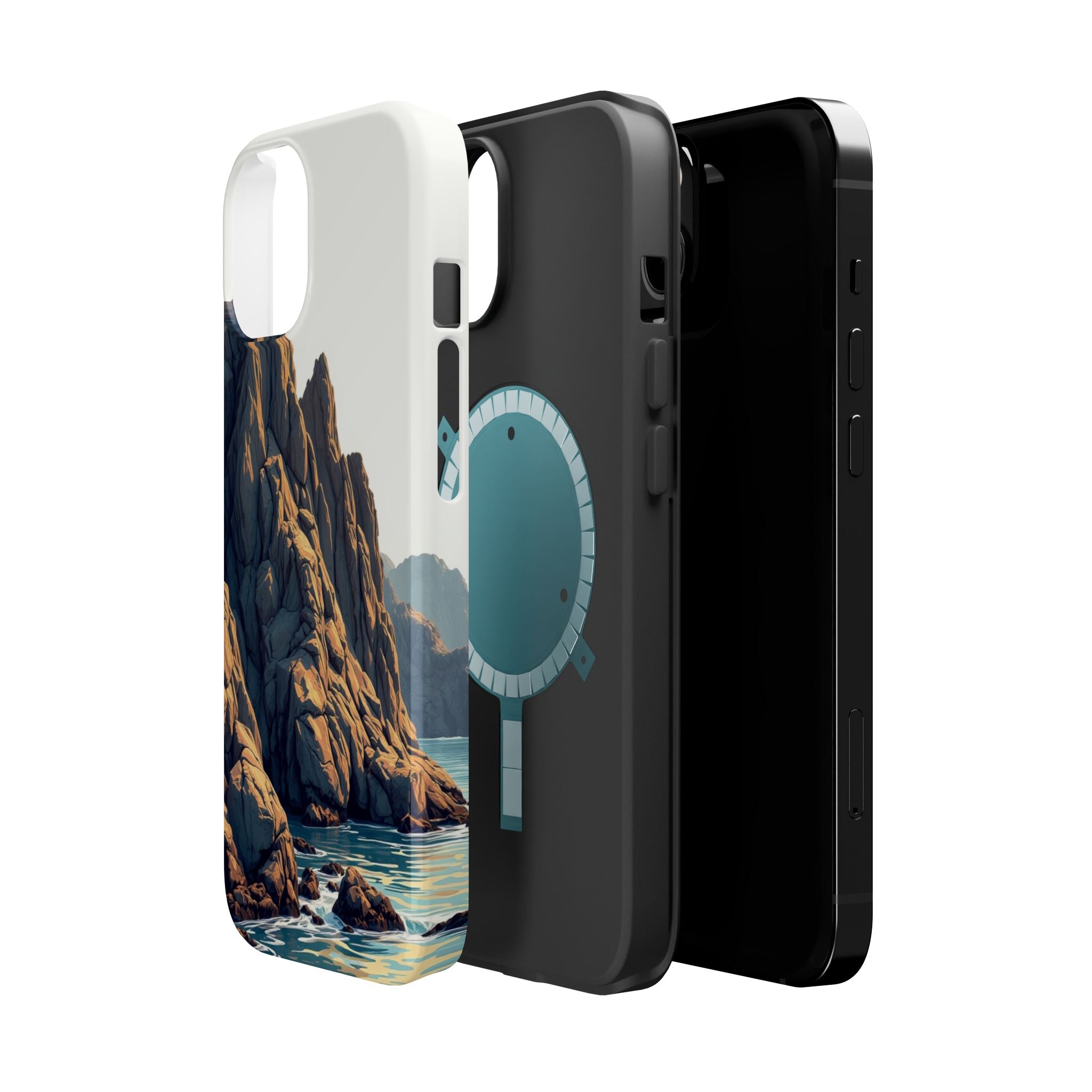 iPhone Mustard And Rust Rocky Coastline Slim Everyday iPhone Designer · iPhone C