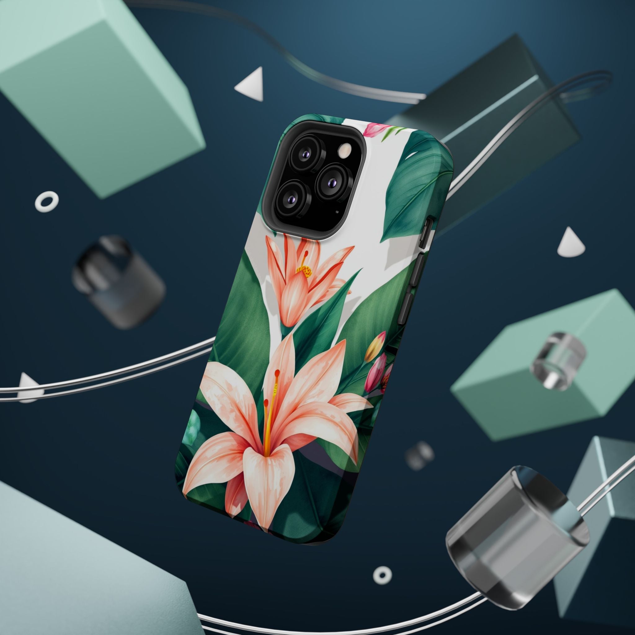 iPhone Tropical Bloom Sage And Ivory Slim Snap Case Gal · iPhone Case