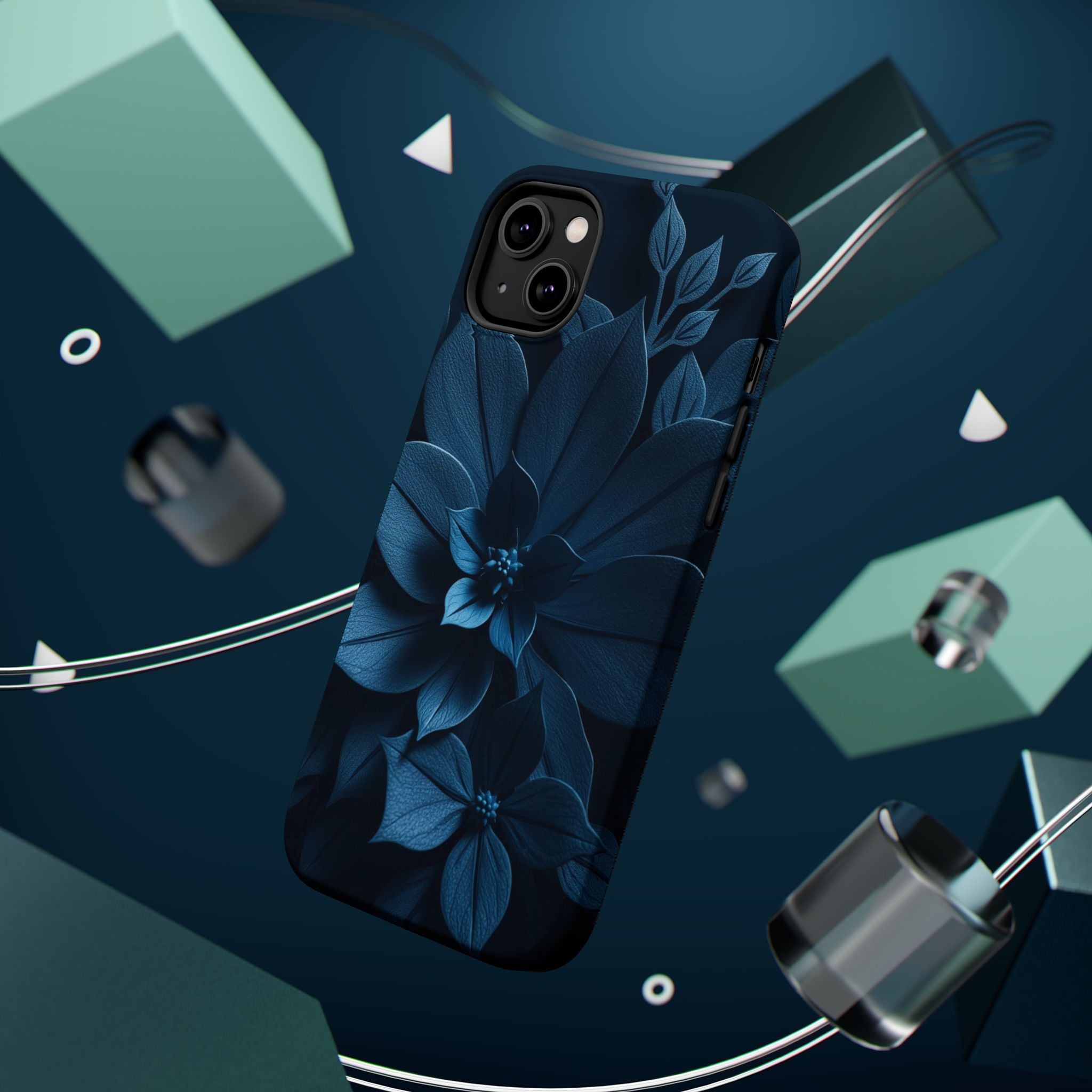 iPhone Midnight Blue And Silver Floral Dark Academia iPhone Slim · iPhone Case