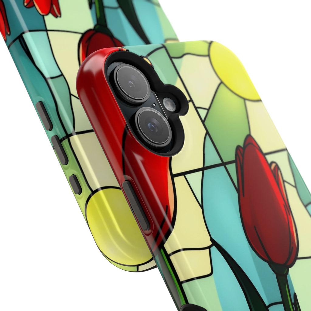 iPhone Tulip Row Stained Glass Slim Everyday Designer Case · iPhone Case