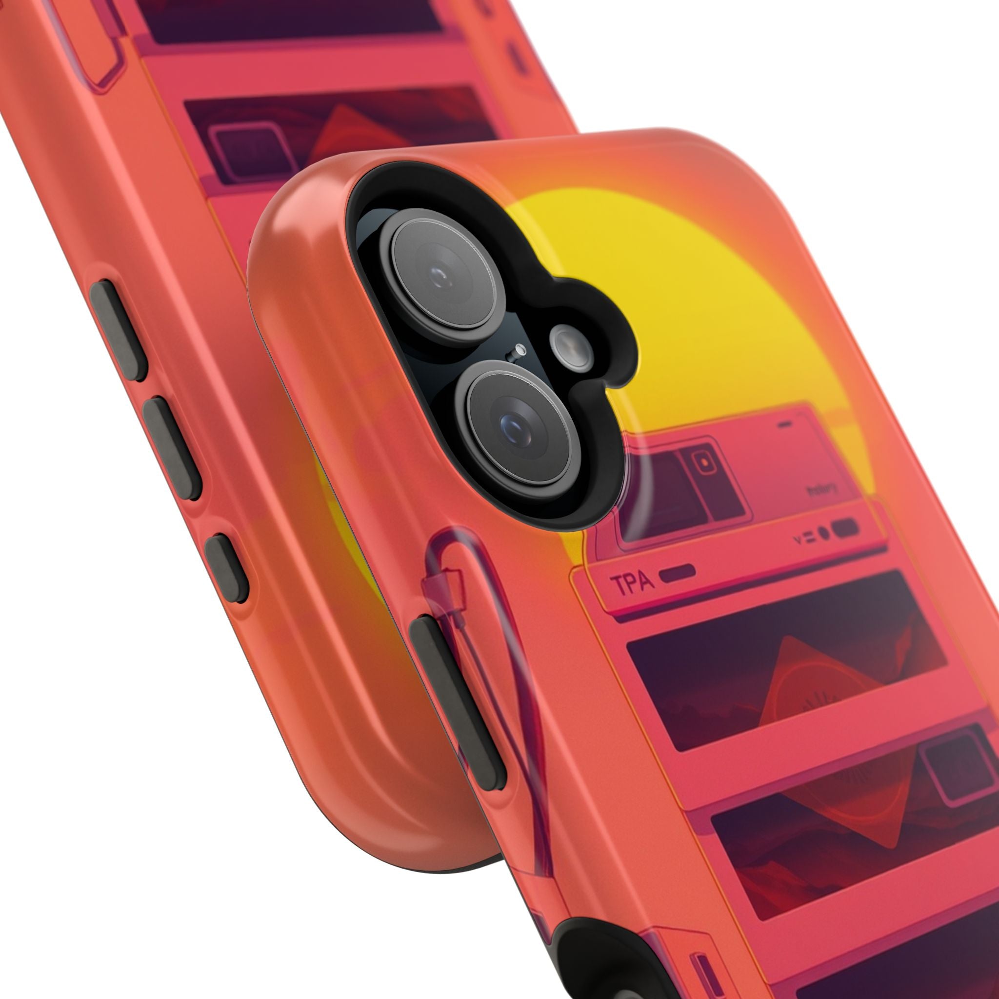 iPhone Polaroid Stack Memory Neon Cyberpunk Slim Everyday Designer Case · iPhone