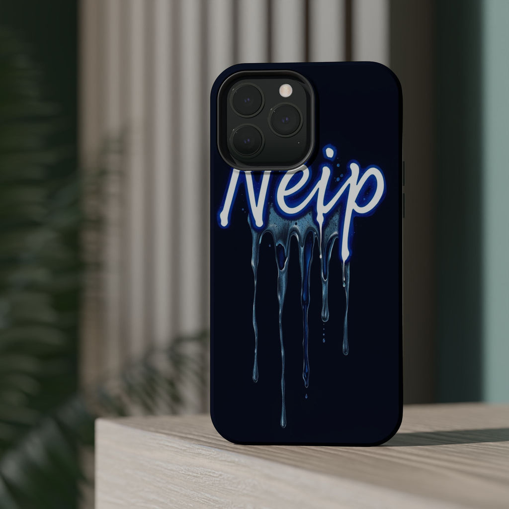 iPhone Midnight Blue And Silver Neon Drip Slim iPhone Everyday Designer · iPhone