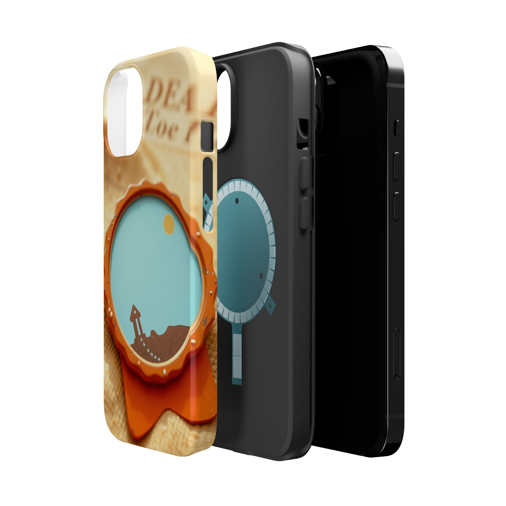 iPhone Burnt Orange And Sand Retro Travel Badge Soft Finish Everyday Case · iPho