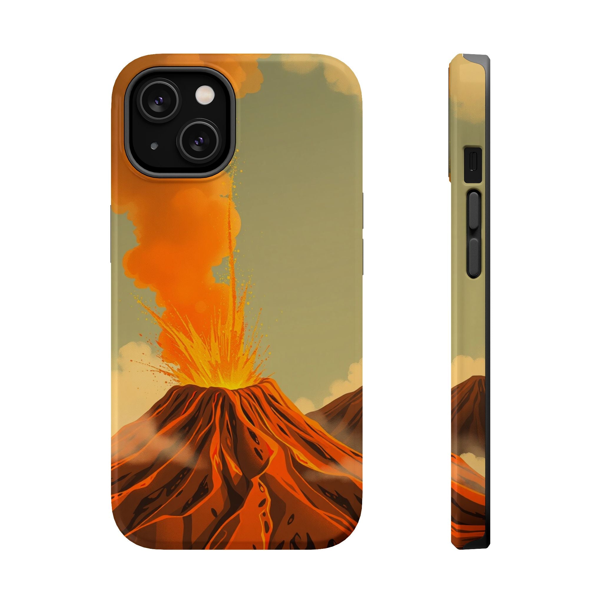 iPhone Mustard And Rust Volcanic Eruption Slim iPhone 17 Everyday · iPhone Case