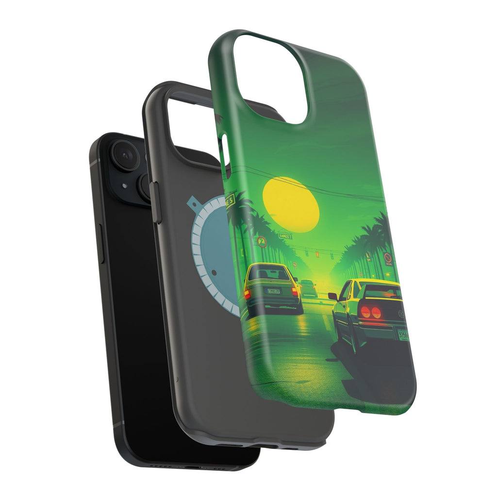 iPhone Dreamy Sunset Drive 80s Design Slim Everyday Designer Case · iPhone Case