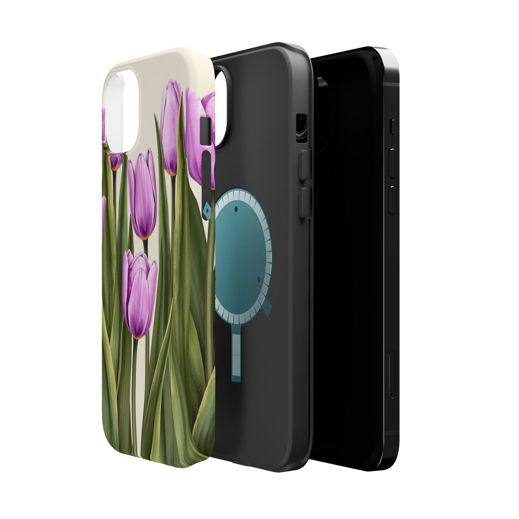 iPhone Tulip Row Electric Art 14 Bold Modern Everyday Snap Case · iPhone Case