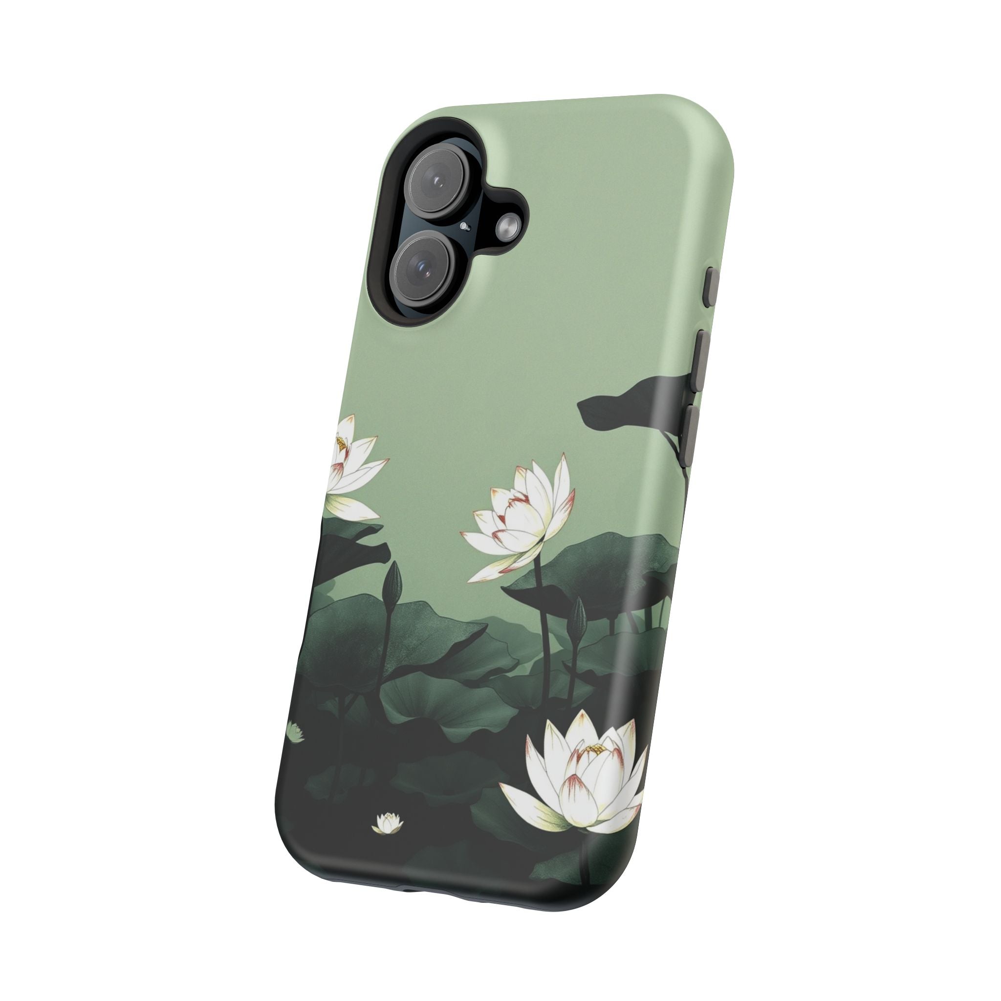 iPhone Sage And Ivory Lotus Pond Bold Modern Everyday Snap Case · iPhone Case