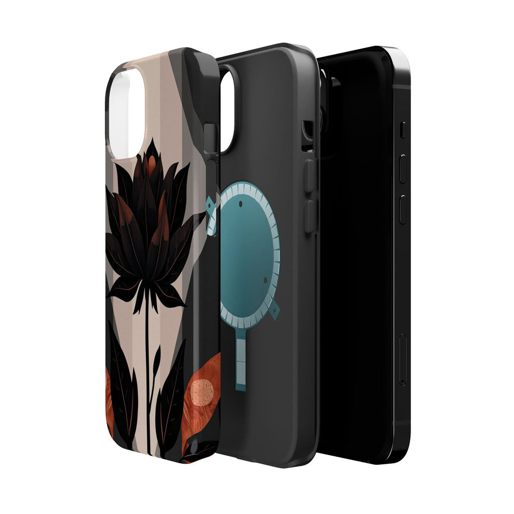 iPhone Charcoal And Copper Floral Silhouette Slim iPhone Everyday · iPhone Case