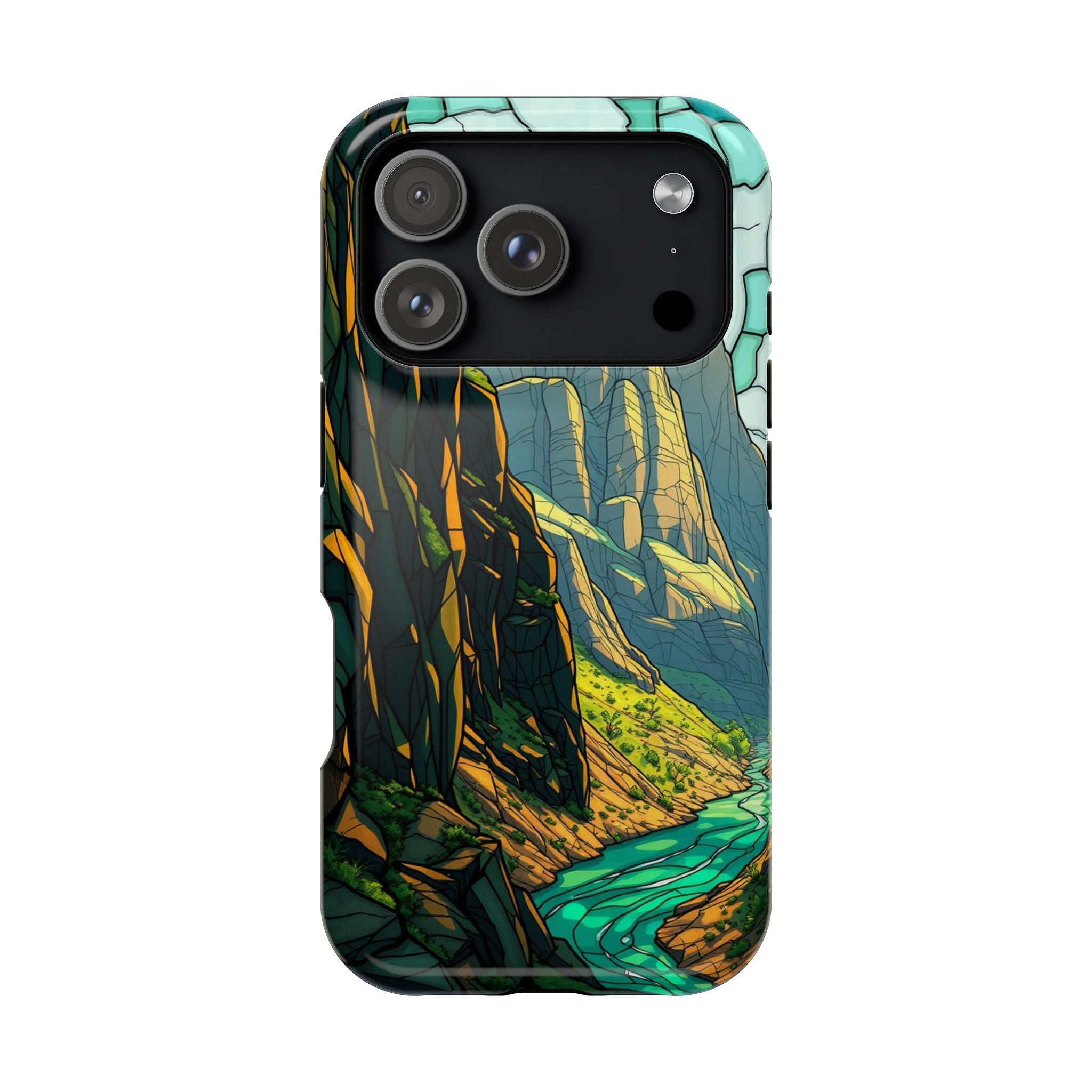 iPhone Emerald Green And Gold River Canyon Slim iPhone Everyday · iPhone Case