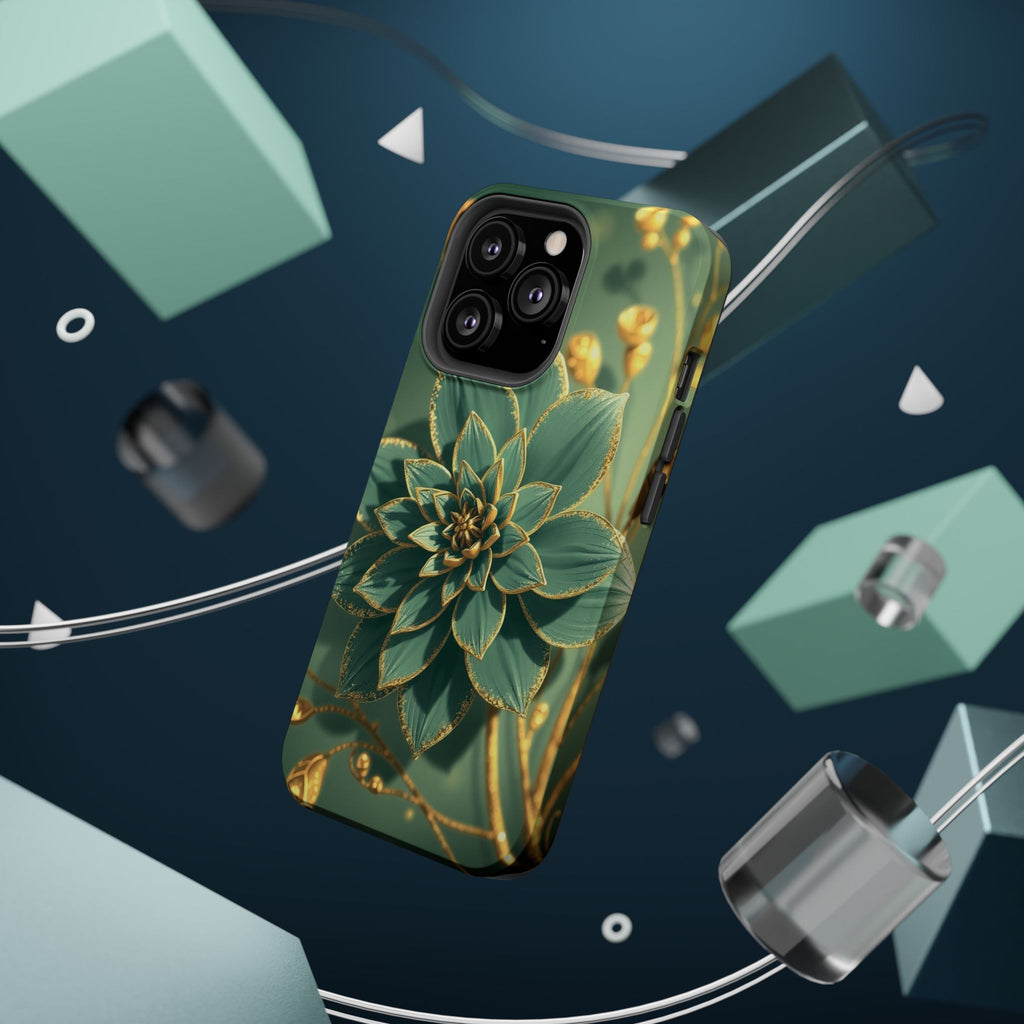 iPhone Floral Gold Foil Pixel Art -Bit Slim Everyday Designer Case · iPhone Case
