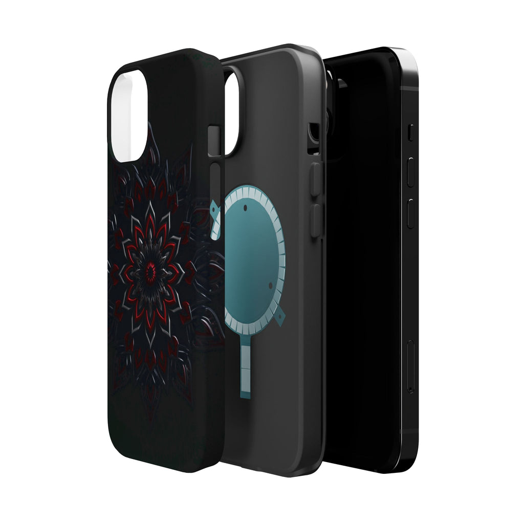 iPhone Black And Crimson Floral Mandala Slim Everyday iPhone Designer · iPhone C