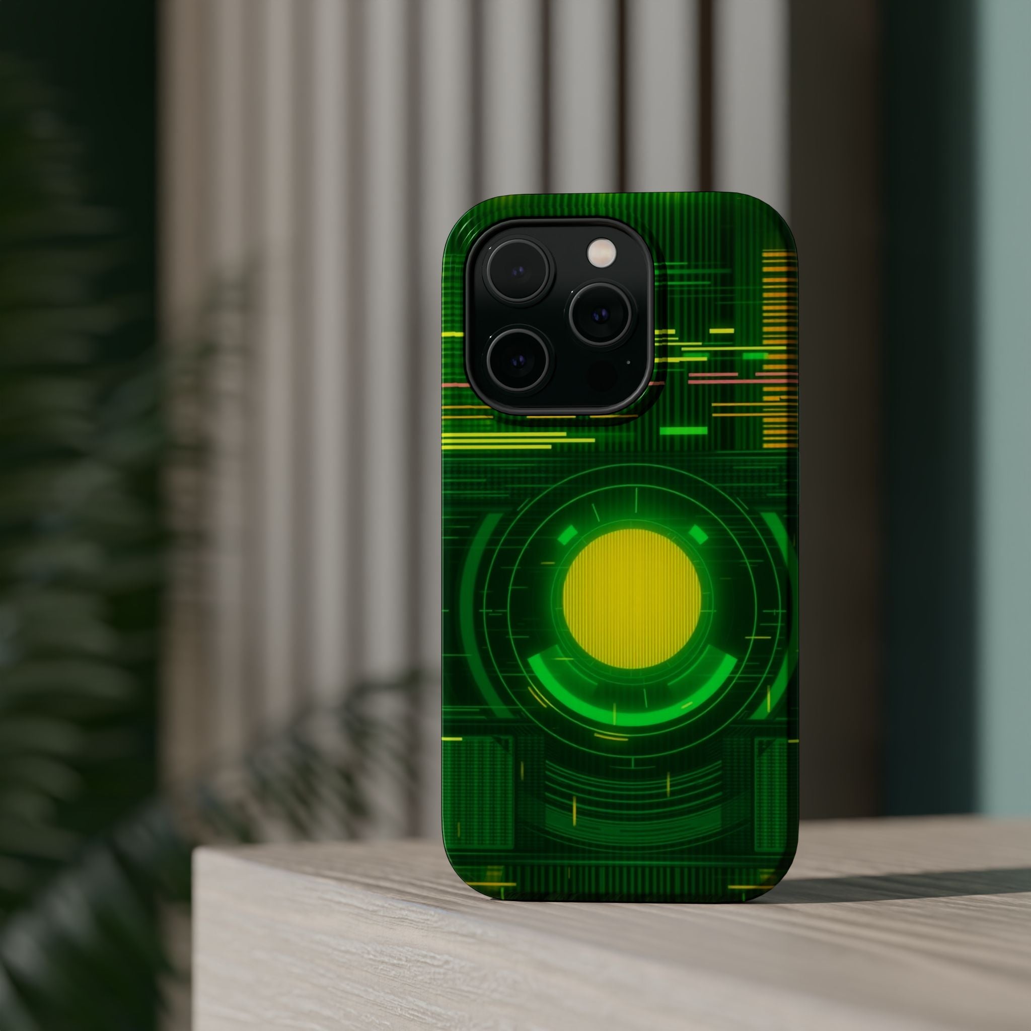 iPhone Emerald Green And Gold VHS Static Slim Everyday Designer Case · iPhone Ca