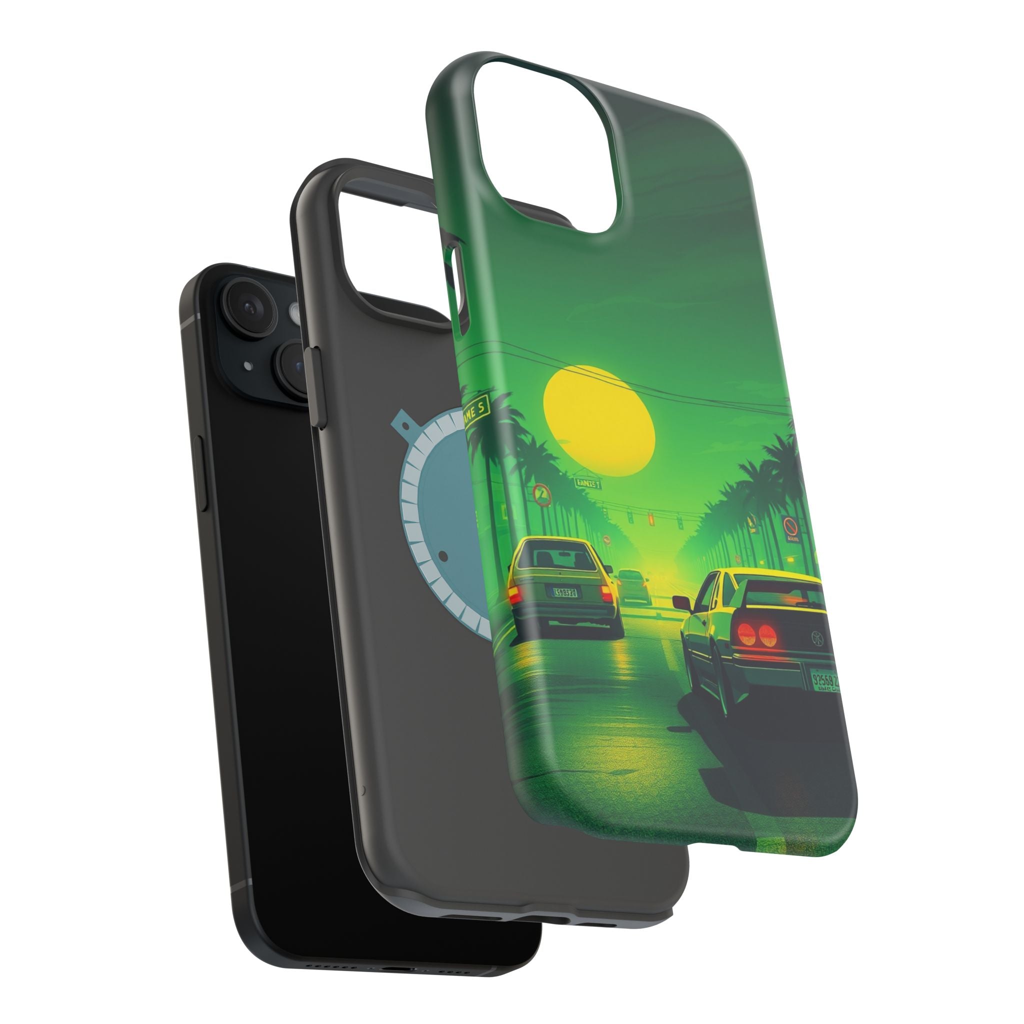 iPhone Dreamy Sunset Drive 80s Design Slim Everyday Designer Case · iPhone Case