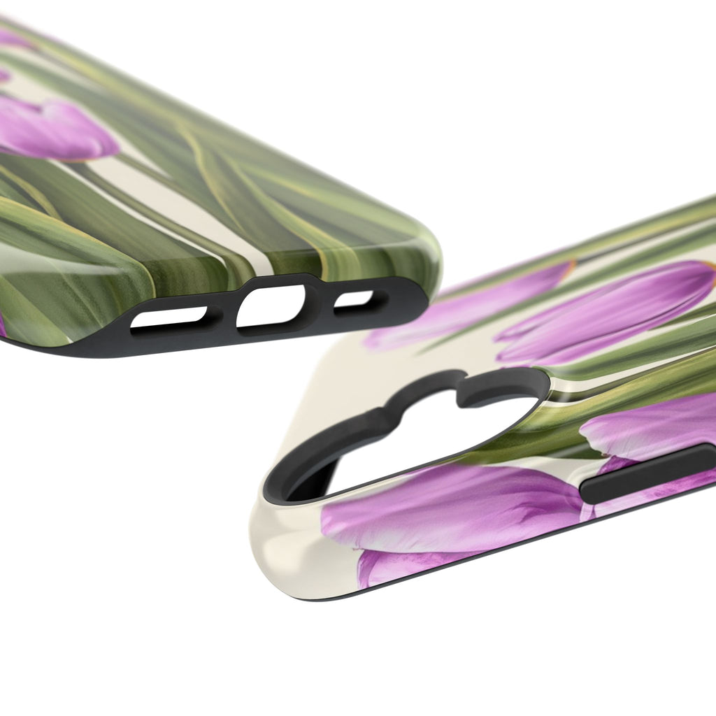 iPhone Tulip Row Electric Art 14 Bold Modern Everyday Snap Case · iPhone Case