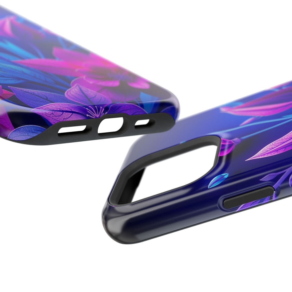iPhone Neon Floral Paper Cut Art Bold Modern Everyday Snap Case · iPhone Case