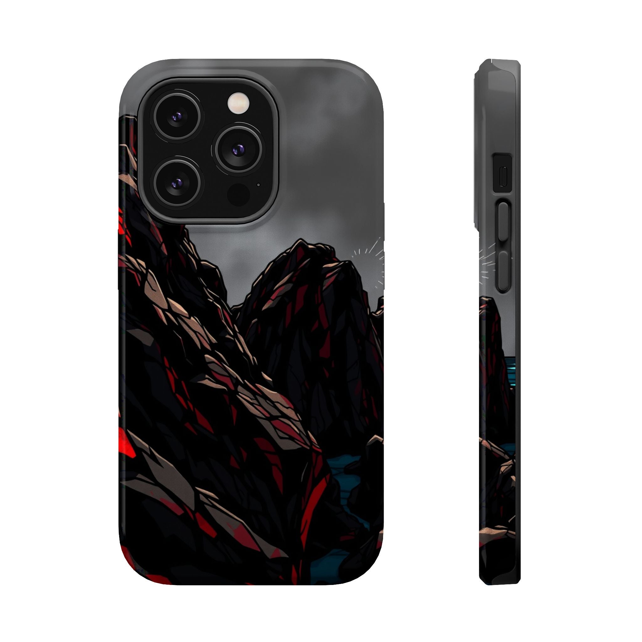 iPhone Black And Crimson Rocky Coastline Slim Everyday iPhone 11 · iPhone Case