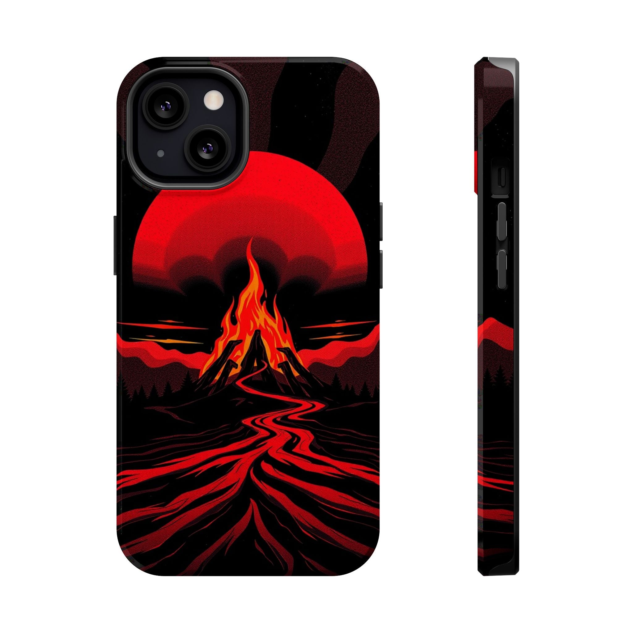 iPhone Black And Crimson Wildfire Glow Slim Everyday Designer Case · iPhone Case