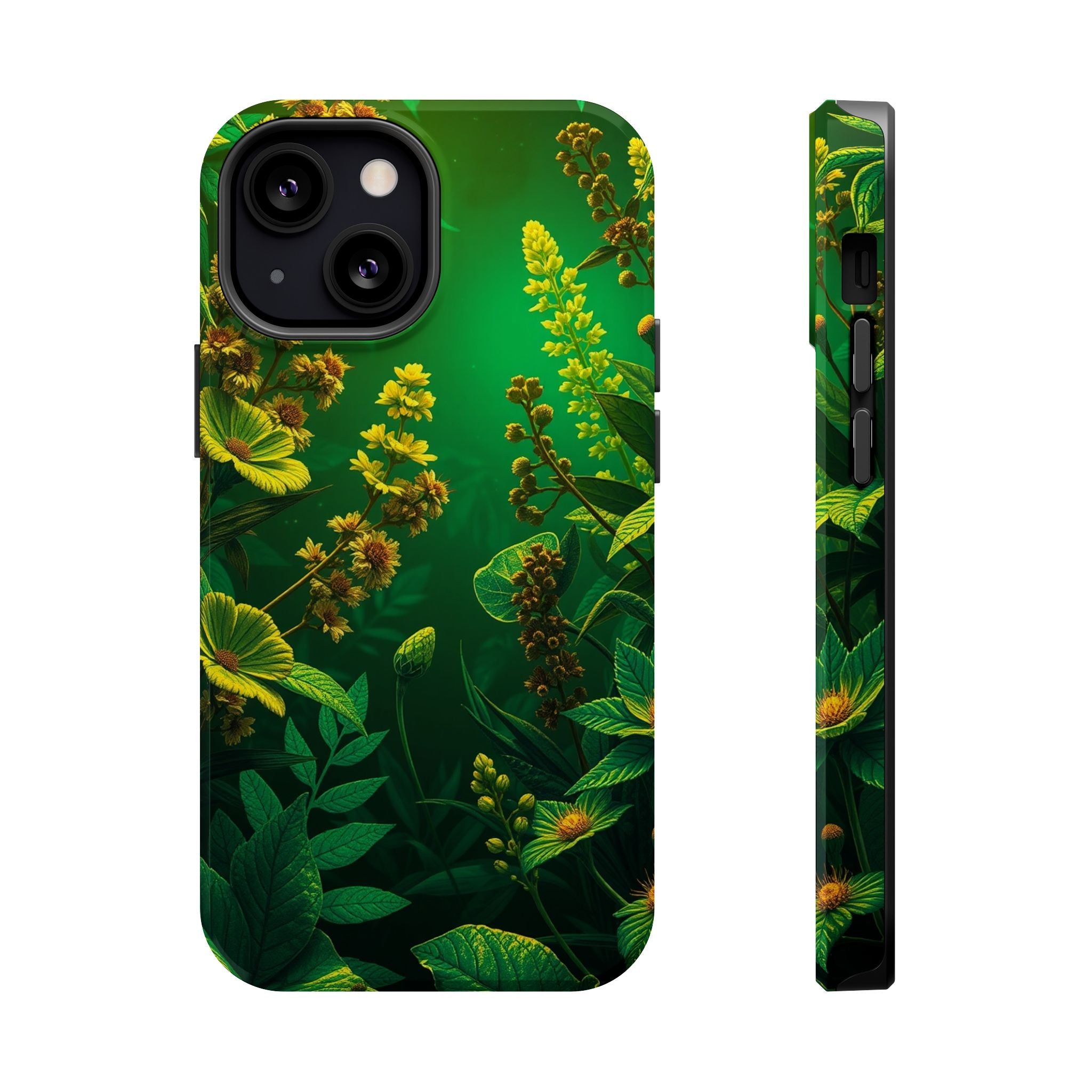 iPhone Emerald Green And Gold Vintage Botanicals Print Slim Snap Case · iPhone C