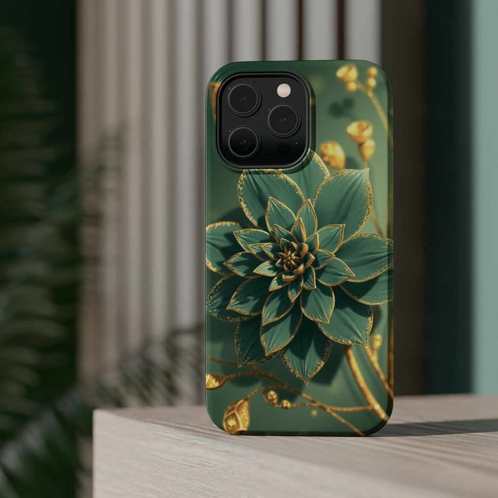 iPhone Floral Gold Foil Pixel Art -Bit Slim Everyday Designer Case · iPhone Case