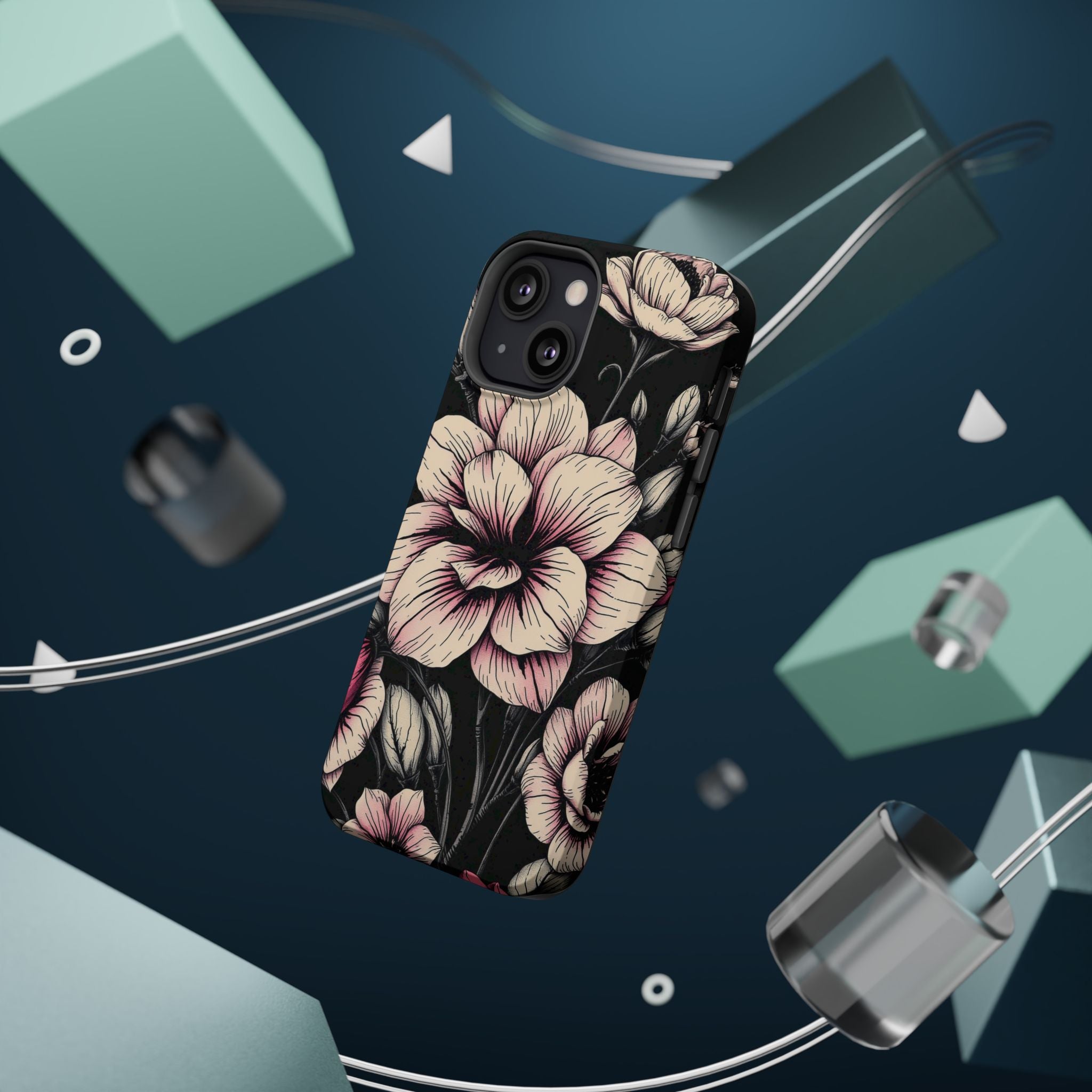 iPhone Floral Dark Academia Gothic Ink Slim Everyday Designer Case · iPhone Case