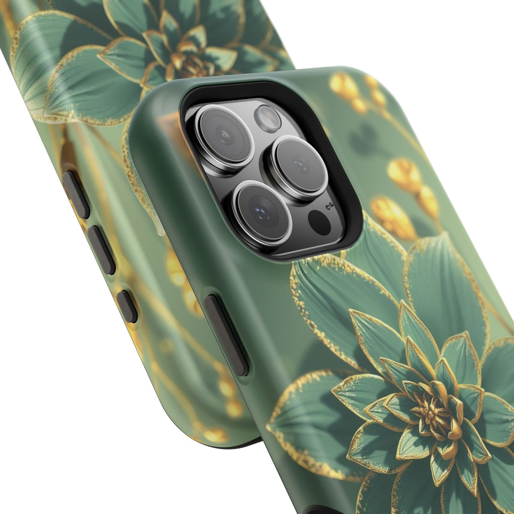 iPhone Floral Gold Foil Pixel Art -Bit Slim Everyday Designer Case · iPhone Case