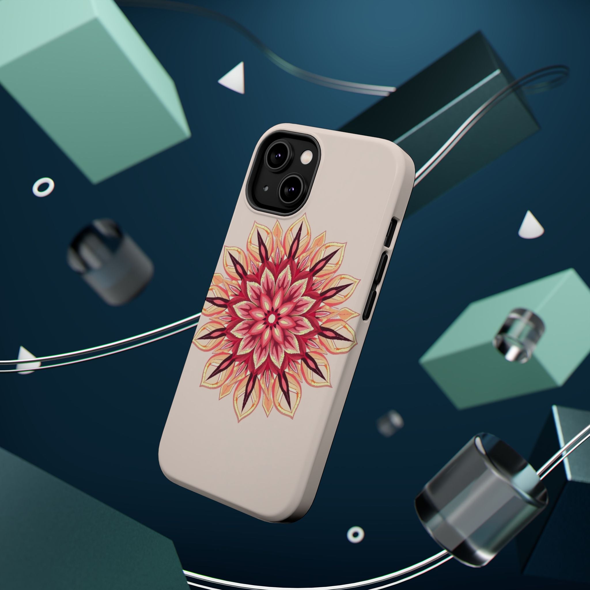 iPhone Floral Mandala Pixel Art -Bit Slim Everyday Designer Case · iPhone Case