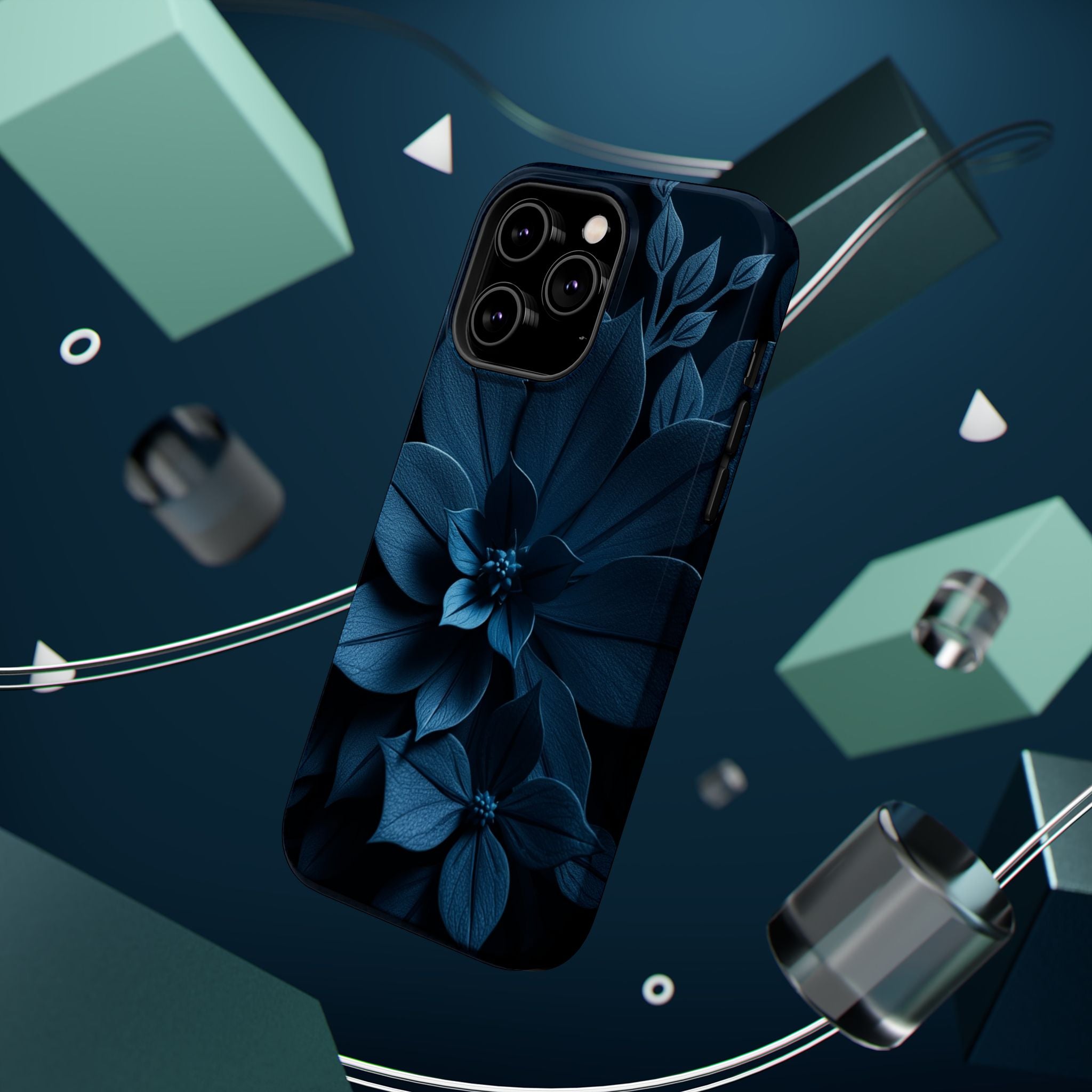 iPhone Midnight Blue And Silver Floral Dark Academia iPhone Slim · iPhone Case