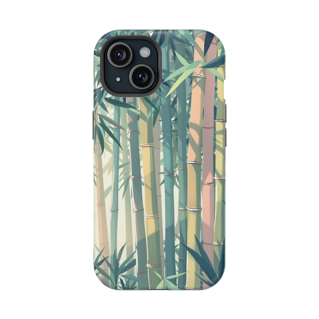 iPhone Mint And Blush Bamboo Grove Bold Modern Everyday Snap Case · iPhone Case