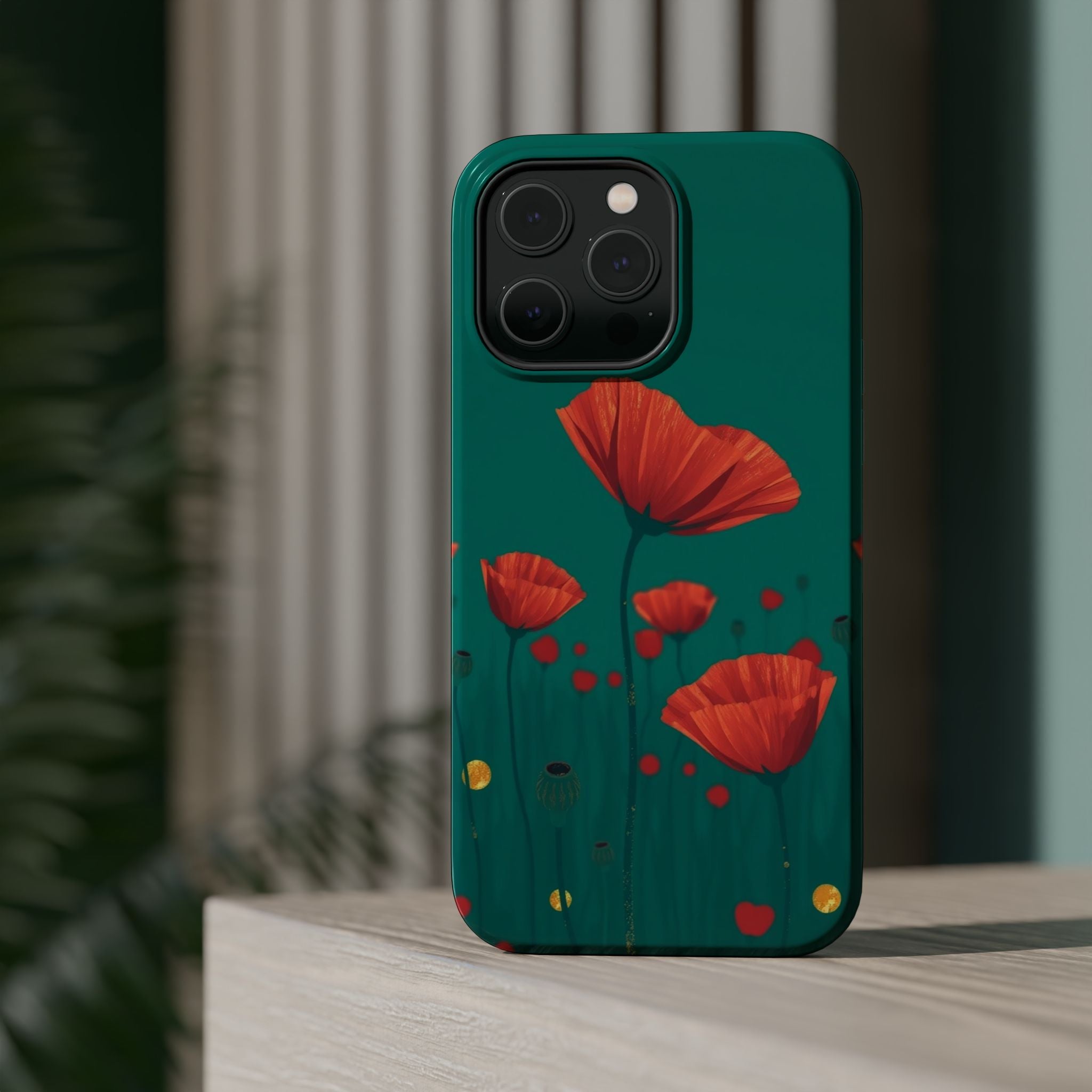 iPhone Earthy Poppy Field Design Bold Modern Everyday Snap Case · iPhone Case