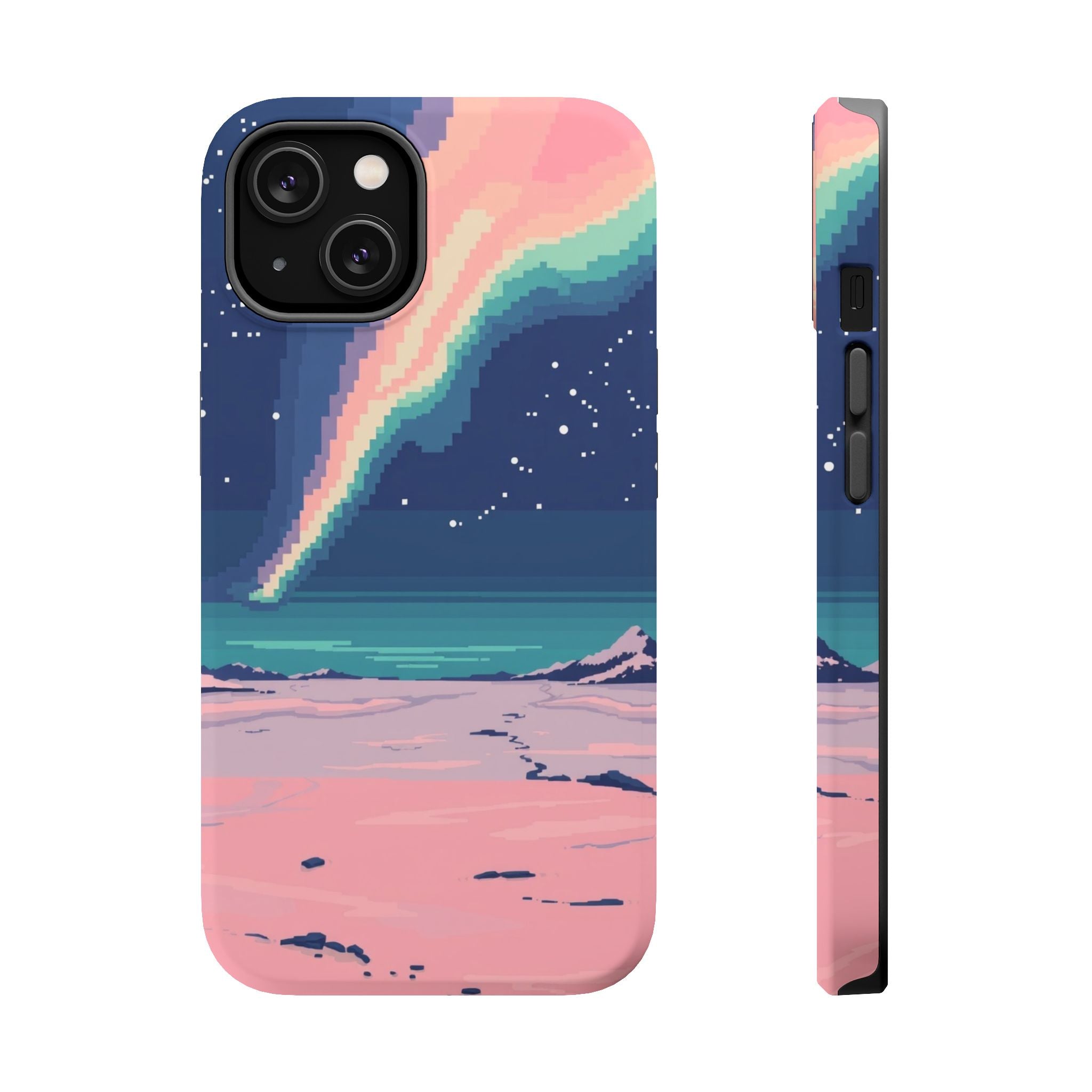 iPhone Mint And Blush Northern Lights Slim Everyday Designer Case · iPhone Case