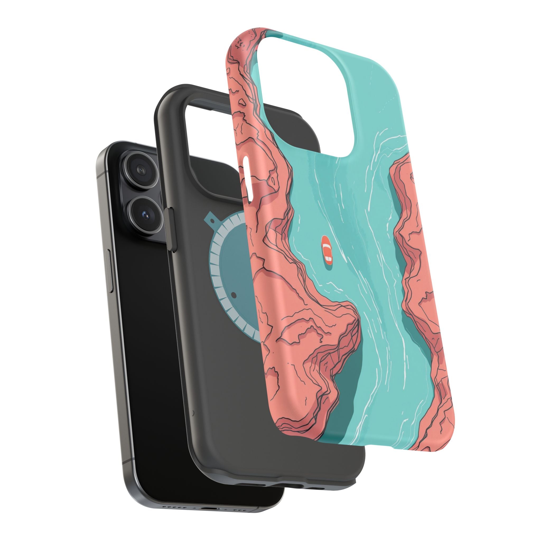 iPhone Teal And Coral River Delta Aerial Slim Everyday iPhone Designer · iPhone
