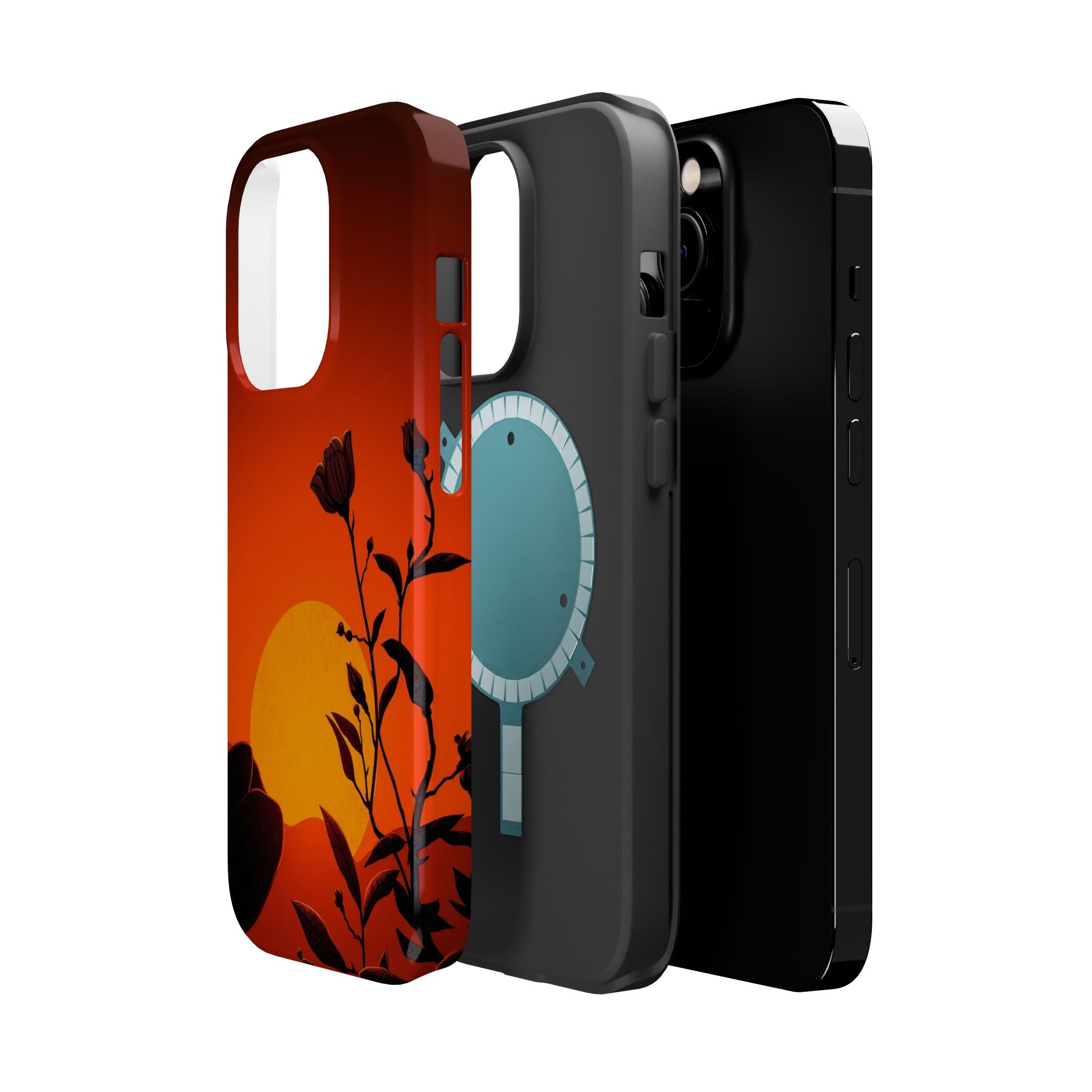 iPhone Bloom and Leaf Dark Gothic Ink Slim Everyday Designer Case · iPhone Case