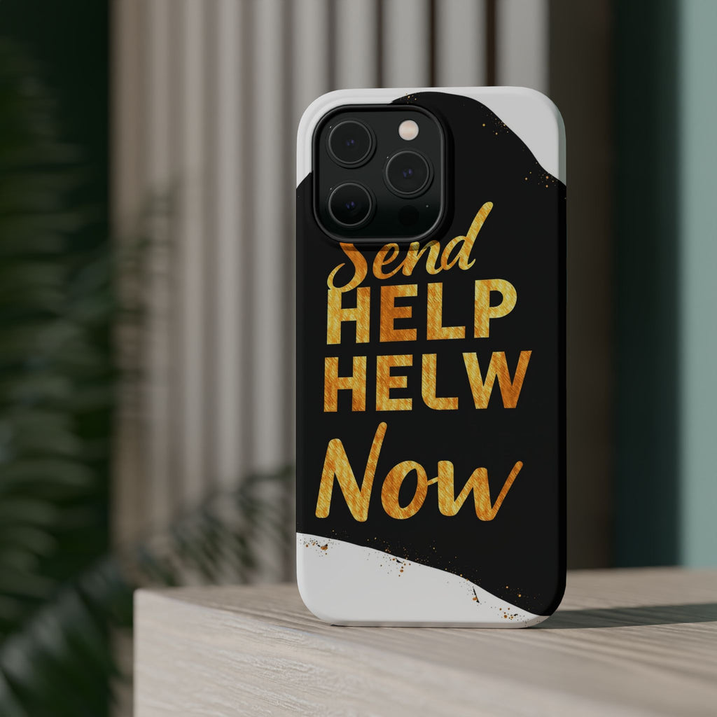 iPhone Send Help Now Enchanted Art Bold Modern Everyday Snap Case · iPhone Case