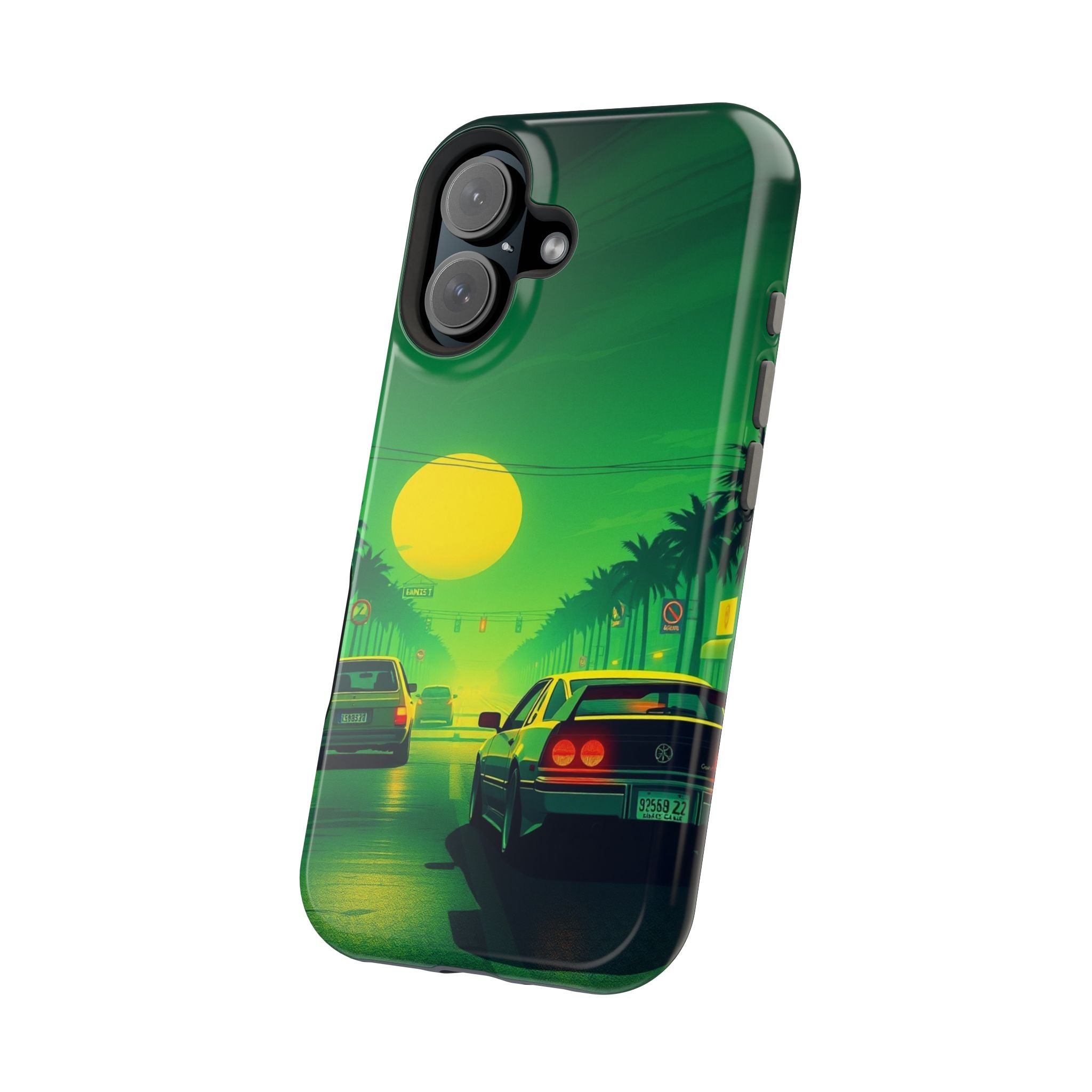 iPhone Dreamy Sunset Drive 80s Design Slim Everyday Designer Case · iPhone Case