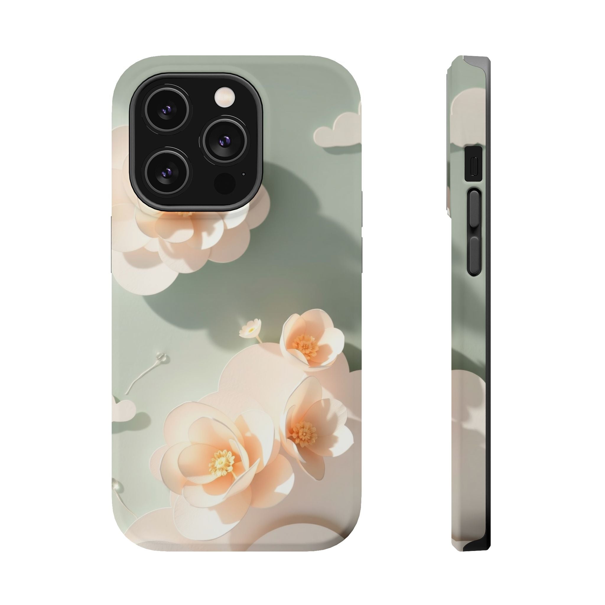 iPhone Sage And Ivory Pastel Floral Cloud Slim iPhone Everyday Designer · iPhone
