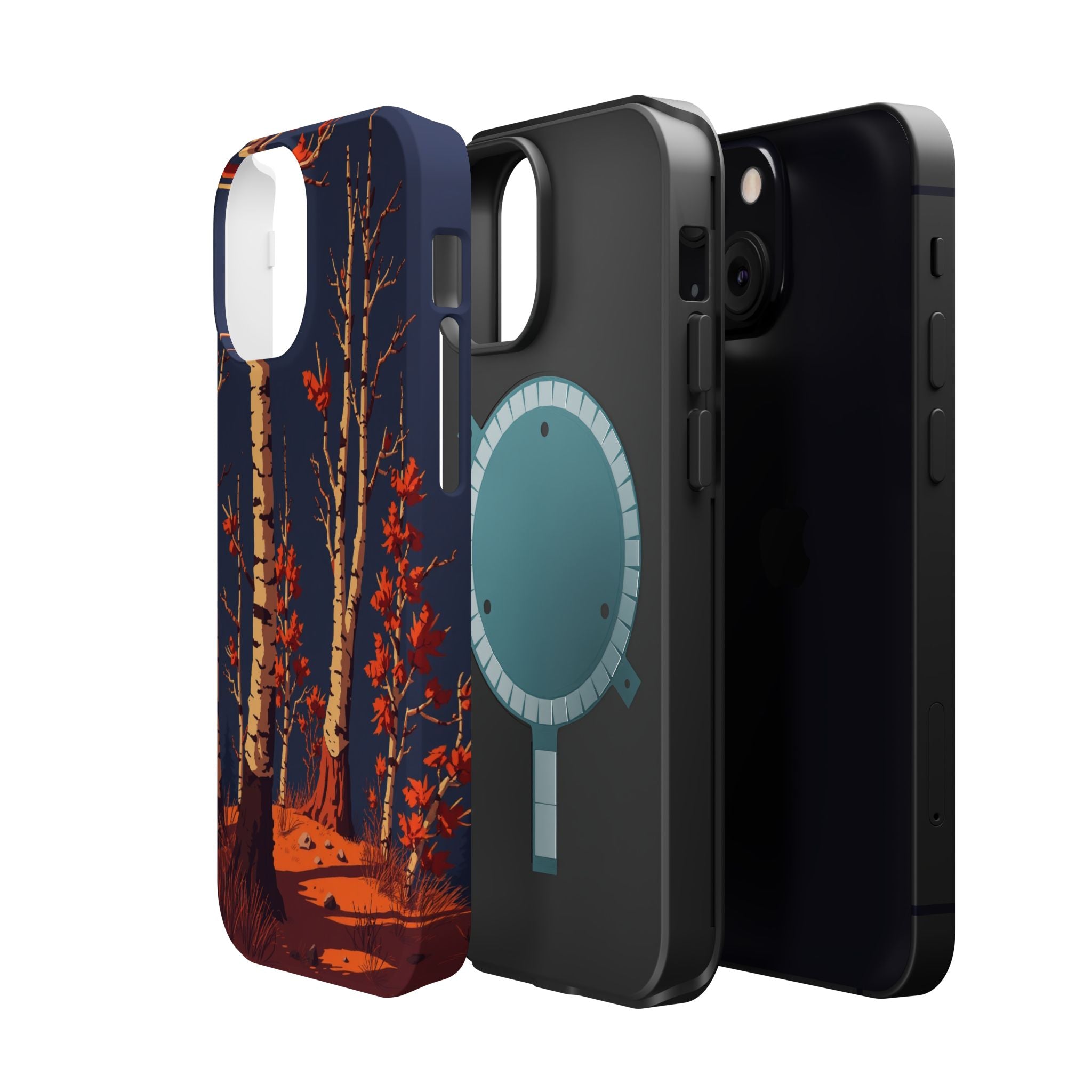 iPhone Birch Grove Pixel Art -Bit Bold Modern Everyday Snap Case · iPhone Case