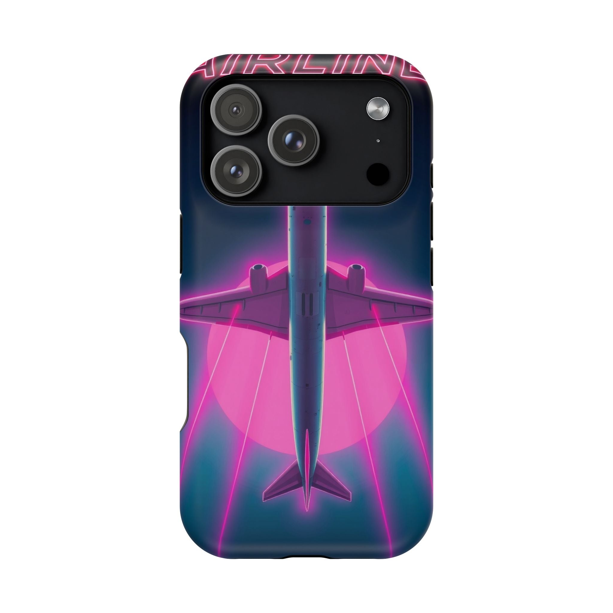 iPhone Cyan And Magenta Retro Airline Poster Slim Everyday Designer Case · iPhon