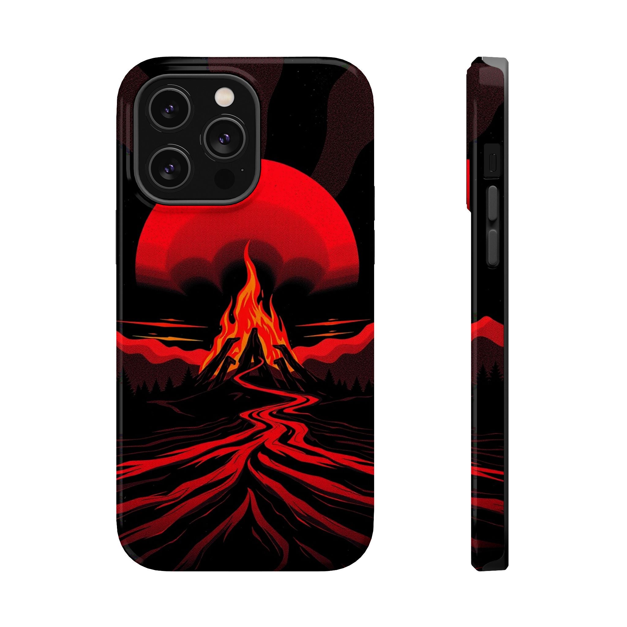iPhone Black And Crimson Wildfire Glow Slim Everyday Designer Case · iPhone Case