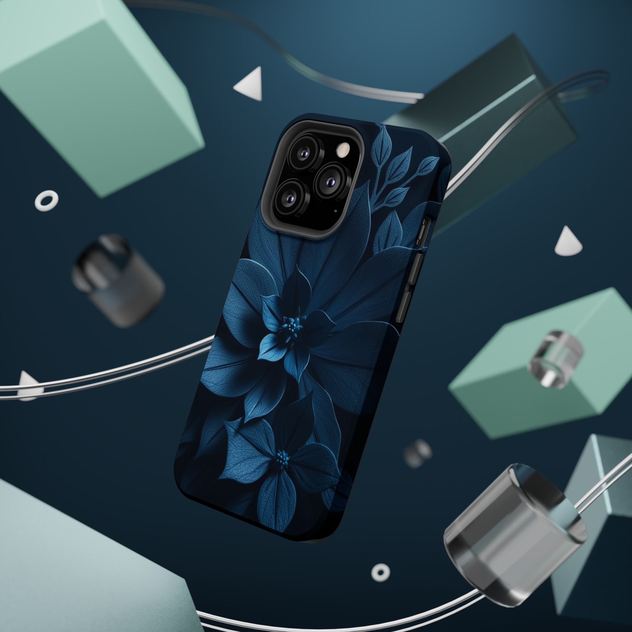 iPhone Midnight Blue And Silver Floral Dark Academia iPhone Slim · iPhone Case