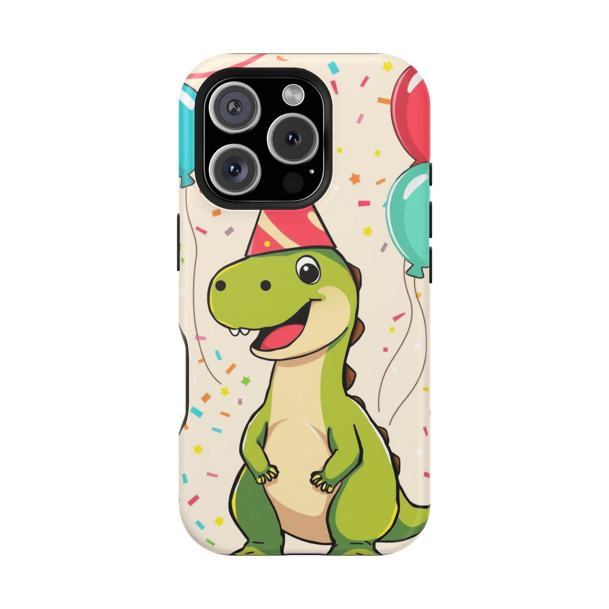iPhone Dino with Party Hat Kids Fun Phone Case Gift Slim Snap Case · iPhone Case