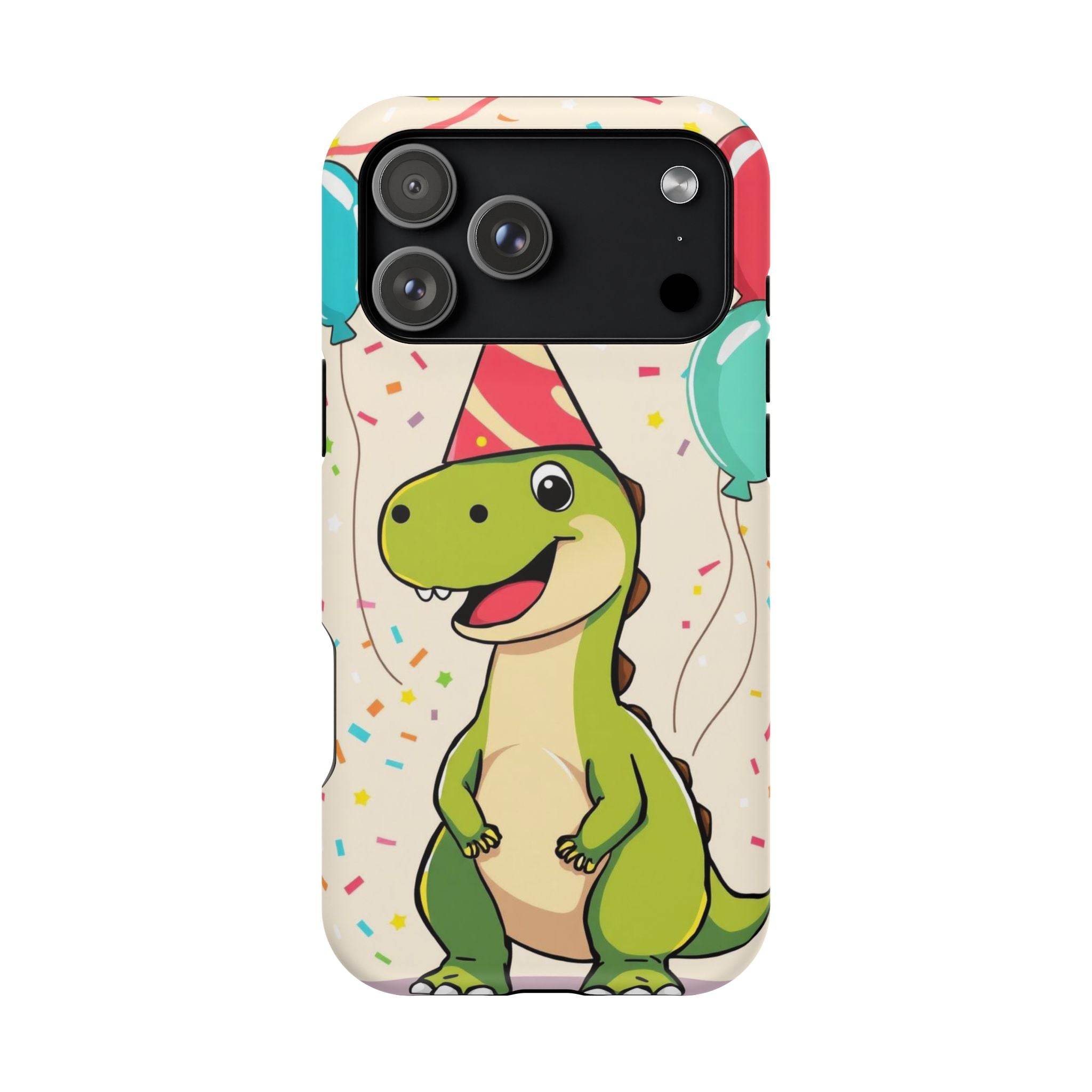 iPhone Dino with Party Hat Kids Fun Phone Case Gift Slim Snap Case · iPhone Case