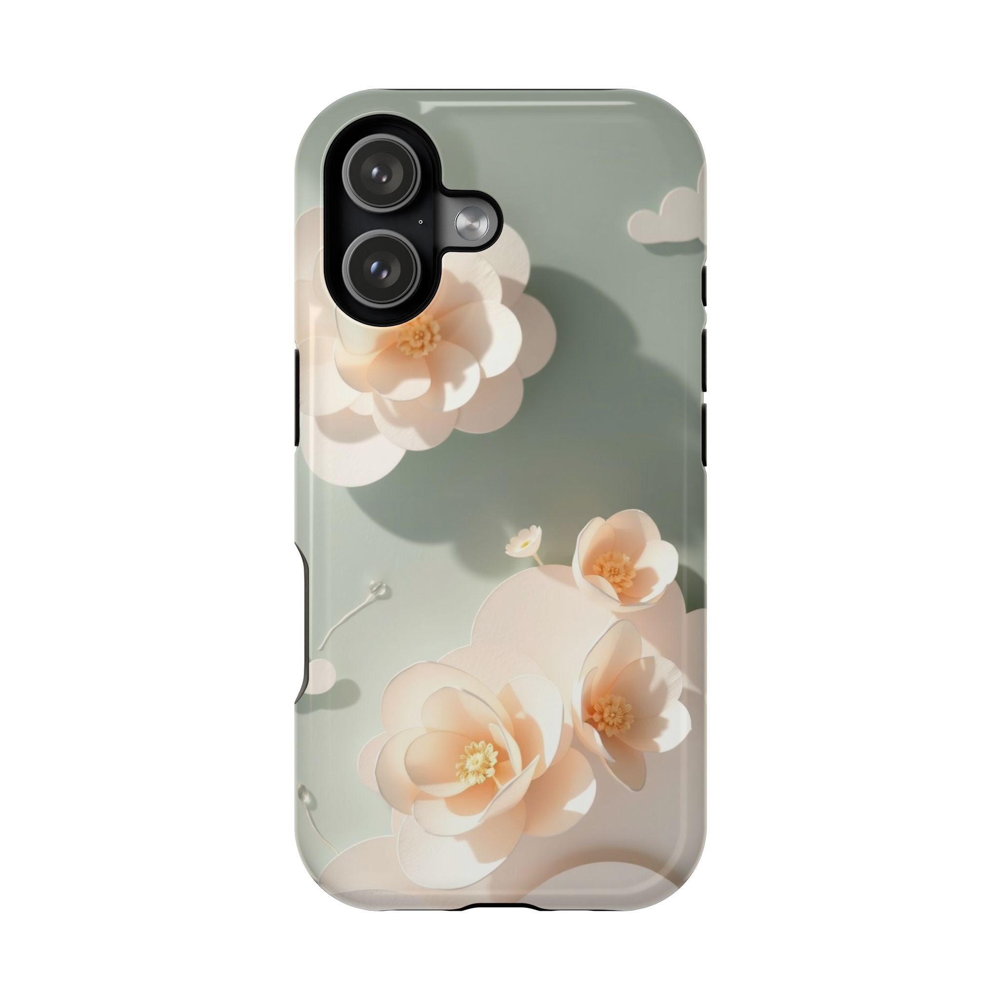 iPhone Sage And Ivory Pastel Floral Cloud Slim iPhone Everyday Designer · iPhone