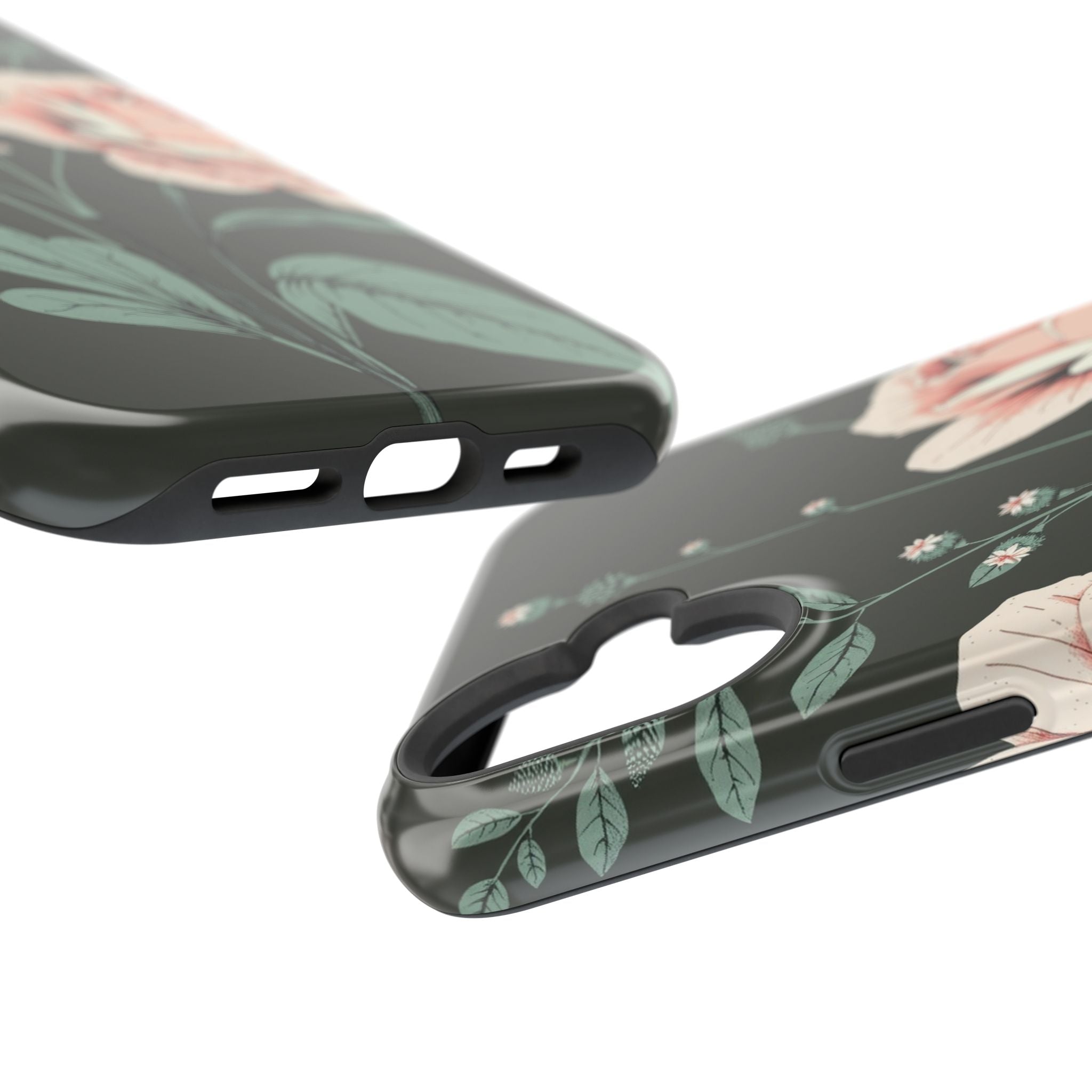 iPhone Mint And Blush Vintage Botanical Print Slim Everyday Designer Case · iPho