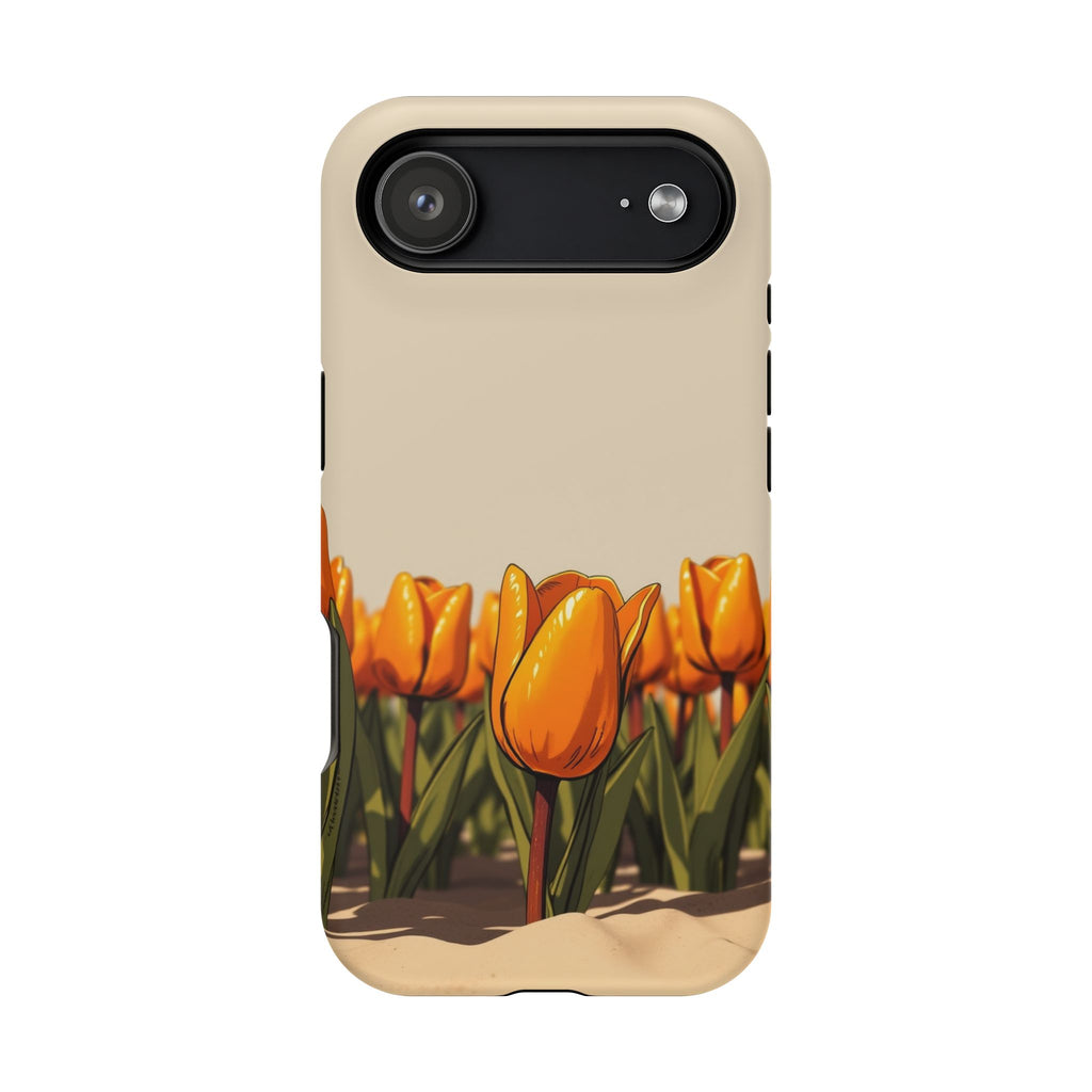 iPhone Burnt Orange And Sand Tulip Row Slim Everyday Designer Case · iPhone Case
