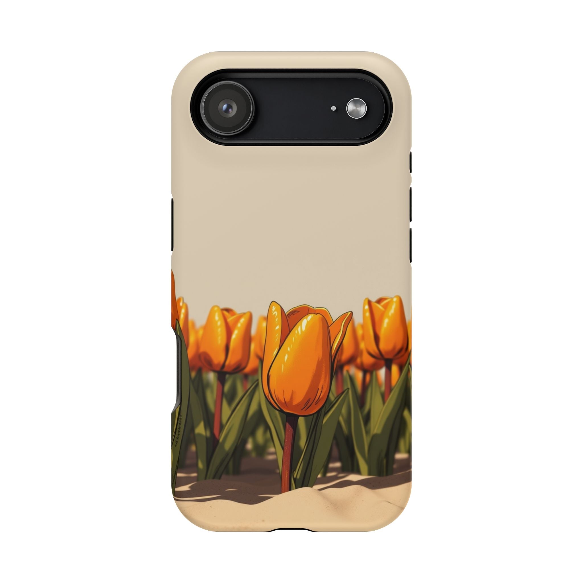 iPhone Burnt Orange And Sand Tulip Row Slim Everyday Designer Case · iPhone Case