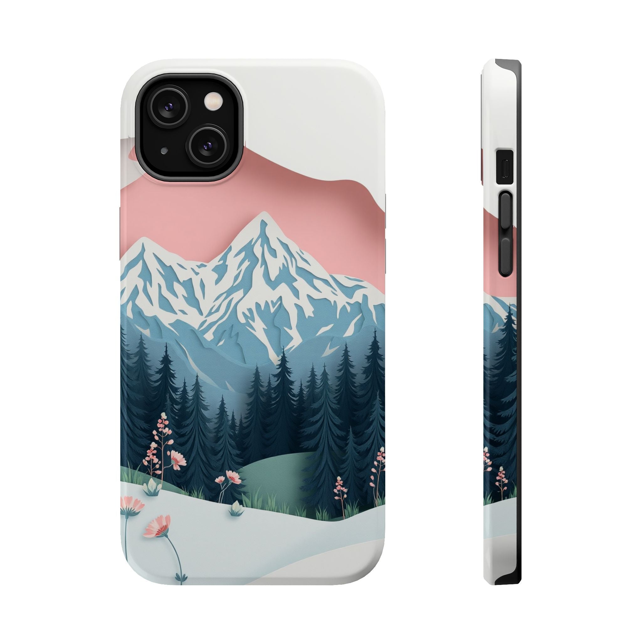 iPhone Alpine Meadow Paper Cut Art Bold Modern Everyday Snap Case · iPhone Case